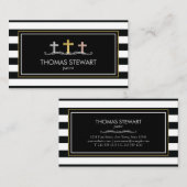 Carte De Visite Foil Cross Trio trio rayé religieux (Devant / Derrière)