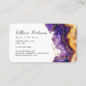 Carte De Visite Foil Purple Agate gold glitter marble Professional (Dos)