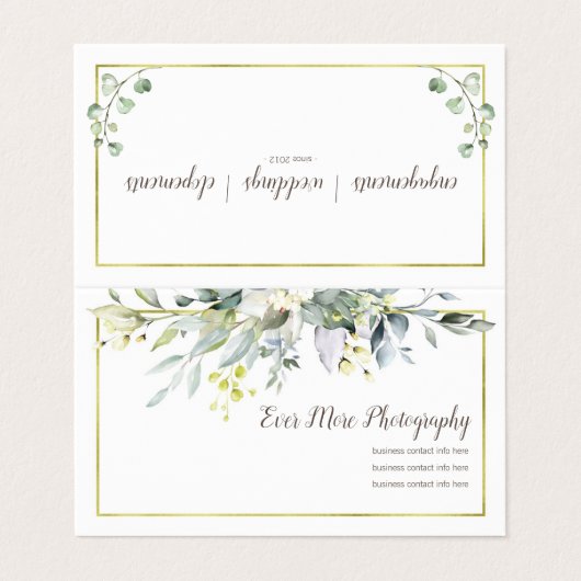 Carte de visite fois par | floral de Boho d'or (Extérieur déplié)