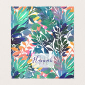 Carte De Visite Foliage de la Jungle tropicale Aquarelle Verdure (Extérieur déplié)