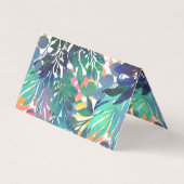 Carte De Visite Foliage de la Jungle tropicale Aquarelle Verdure (Dos)