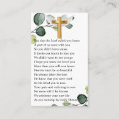 Carte De Visite Foliage de verdure Photo Funeral Prayer Card (Dos)