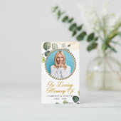 Carte De Visite Foliage de verdure Photo Funeral Prayer Card (Debout devant)