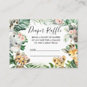 Carte De Visite Foliage Safari Baby shower Déchets Raffin Insérer