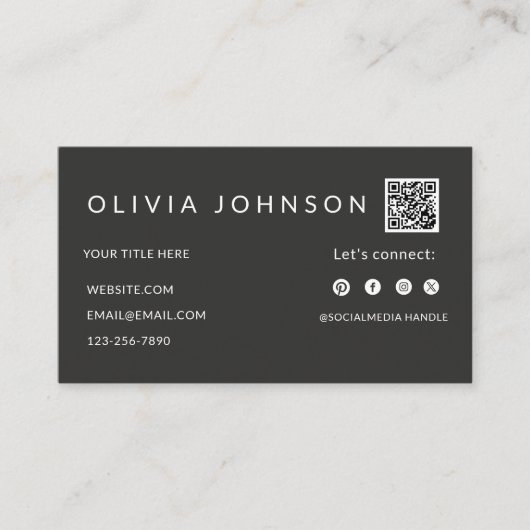 Carte de visite foncé (Devant)