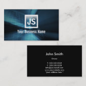 Carte de visite foncé bleu de Wireframe de la (Devant / Derrière)