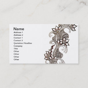 Carte de visite foncé de Mehndi
