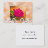 Carte de visite foncé de Merci de rose de rose (Devant / Derrière)