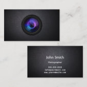 Carte de visite foncé de photographe d'objectif de (Devant / Derrière)