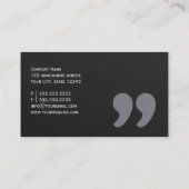 Carte de visite foncé de redacteur publicitaire de (Dos)