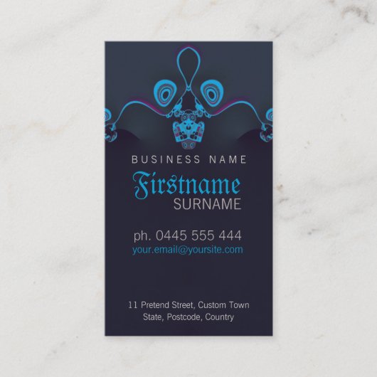 Carte de visite foncé des vagues du cercle (Devant)