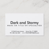 Carte De Visite foncé et orageux (Dos)