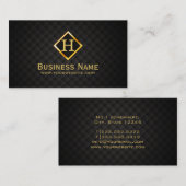 Carte de visite foncé Étiquette Diamond Or (Devant / Derrière)