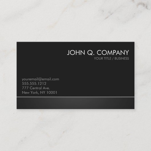 Carte de visite foncé fait sur commande moderne - (Devant)