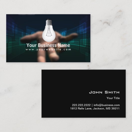 Carte de visite foncé pour ampoule à main (Devant / Derrière)