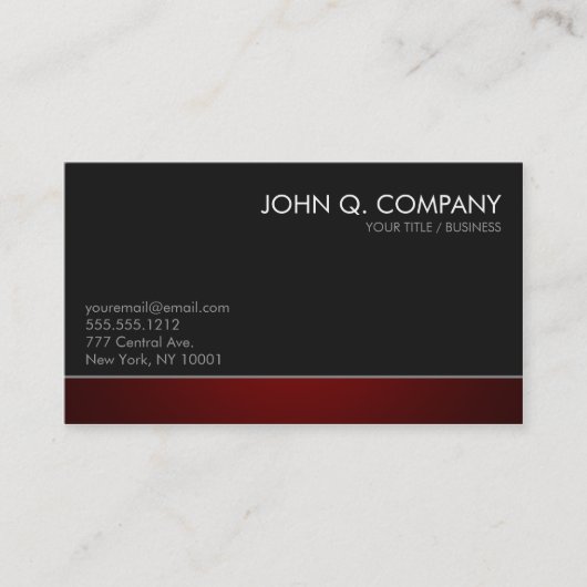 Carte de visite foncé professionnel moderne - (Devant)