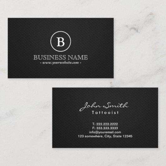 Carte de visite foncé simple d'art de tatouage de (Devant / Derrière)