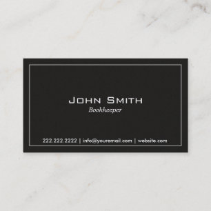 Carte de visite foncé simple simple de comptable