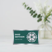 Carte De Visite Foncé Vert acier Circulaire Vis Handyman Carpenter (Debout devant)