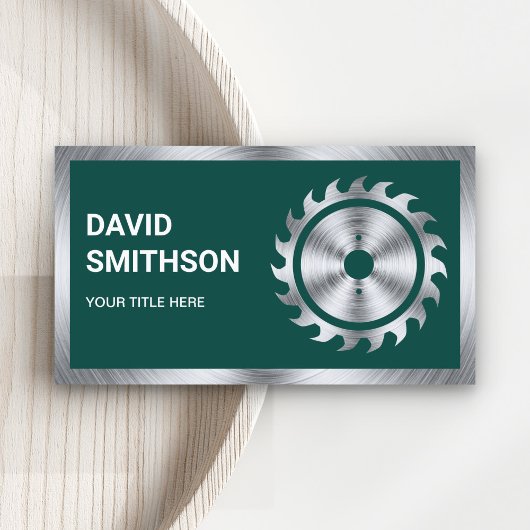 Carte De Visite Foncé Vert acier Circulaire Vis Handyman Carpenter