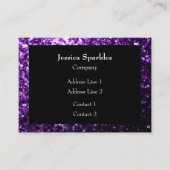 Carte De Visite Foncé violet foncé faux parties scintillant scinti (Devant)
