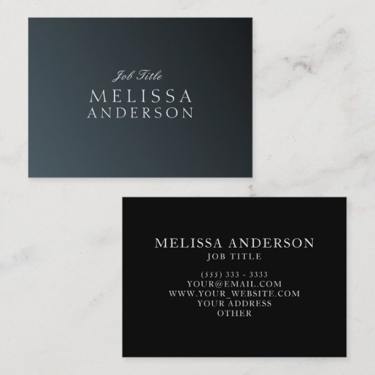 Carte De Visite Fonction Schwarz élégant Gradienten (Devant / Derrière)