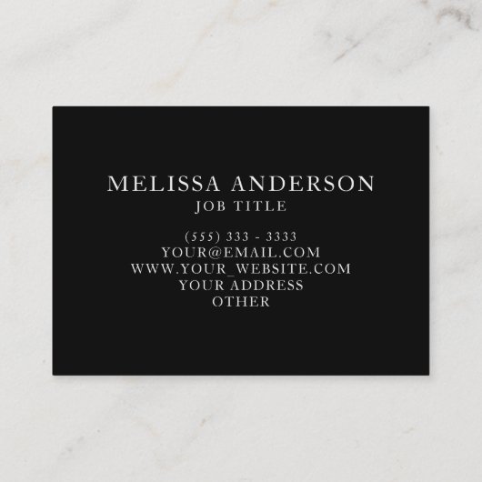 Carte De Visite Fonction Schwarz élégant Gradienten (Dos)