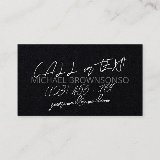 Carte De Visite Fonctionnel Abstrait Noir (Devant)