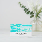 Carte De Visite Fond abstrait d'eau de piscine vert aqua (Debout devant)
