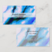 Carte De Visite Fond abstrait espace extérieur marbré bleu (Devant / Derrière)