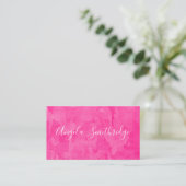 Carte De Visite Fond aquarelle rose vif (Debout devant)