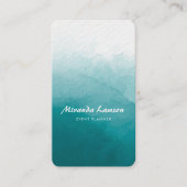 Carte De Visite Fond aquarelle vert cyan (Devant)