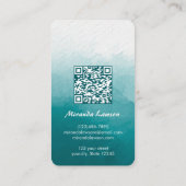 Carte De Visite Fond aquarelle vert cyan (Dos)