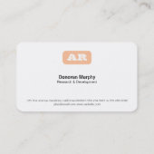 Carte De Visite Fond arrondi Monogramme (abricot) (Dos)