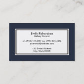 Carte De Visite Fond blanc Bordures noires (Dos)