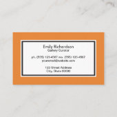 Carte De Visite Fond blanc Bordures noires / Orange (Dos)