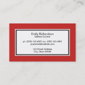 Carte De Visite Fond blanc bordures rouges (Dos)