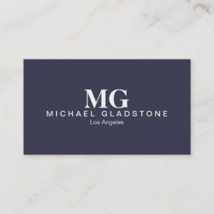 Carte De Visite Fond Bleu Monogramme