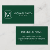 Carte De Visite fond de couleur vert de course britannique (Devant / Derrière)