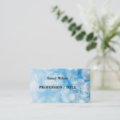 Carte De Visite Fond de flocon de neige (Debout devant)