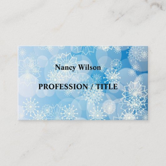 Carte De Visite Fond de flocon de neige (Devant)