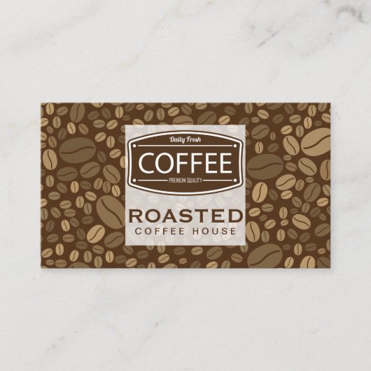 Carte De Visite Fond de grains de café (Devant)