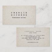 Carte De Visite Fond de machine à écrire Refroidi vieux papier loo (Devant / Derrière)