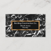 Carte De Visite Fond de marbre de construction chic (Devant)