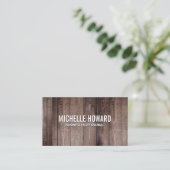 Carte De Visite Fond de planches de bois (Debout devant)