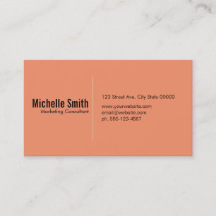 Carte De Visite Fond de saumon avec ligne de séparation