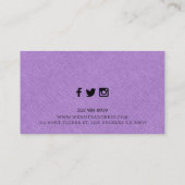 Carte De Visite Fond de texture de lin factice lilas clair (Dos)