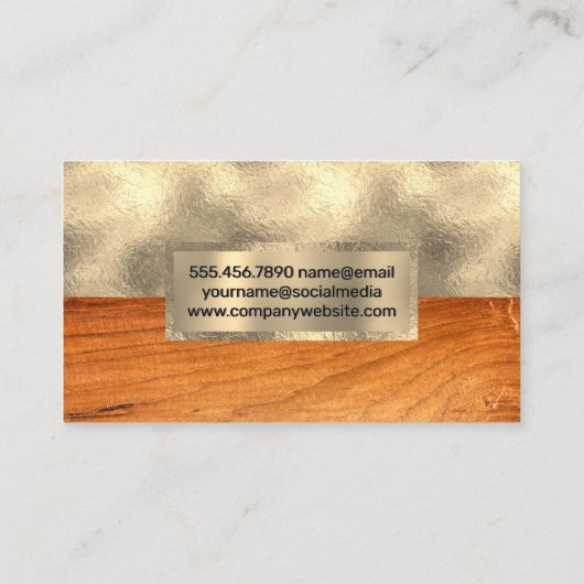 Carte De Visite Fond d'or | Bois (Dos)
