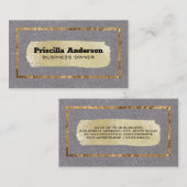 Carte De Visite Fond d'or | Bordure | Tissu (Devant / Derrière)