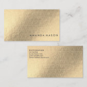 Carte De Visite Fond d'or | Motif de triangle Lux à la mode (Devant / Derrière)